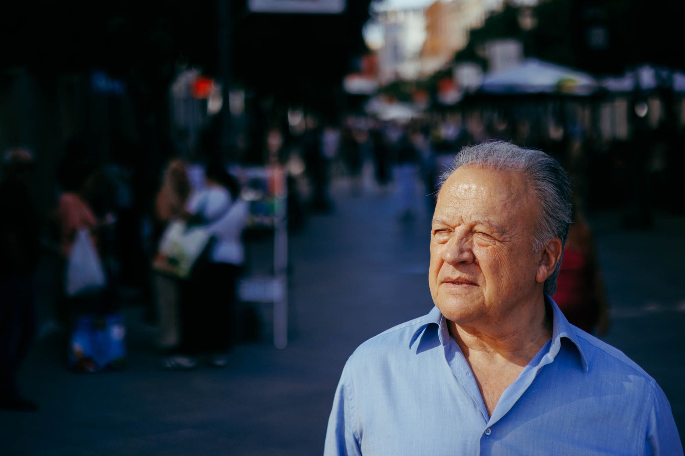 Pedro Pacheco en la calle Larga. - MANU GARCÍA