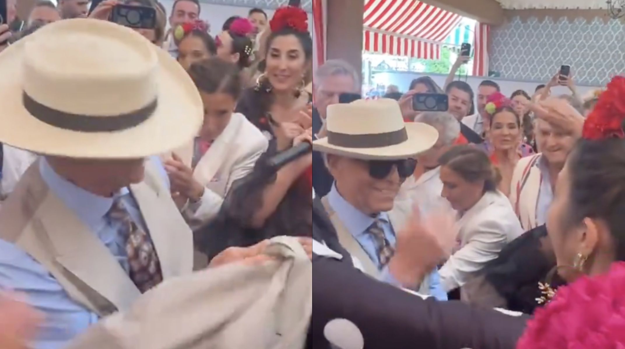 Ortega Cano vuelve a hacerse viral: así bailó en la caseta del Turronero en la Feria de Abril