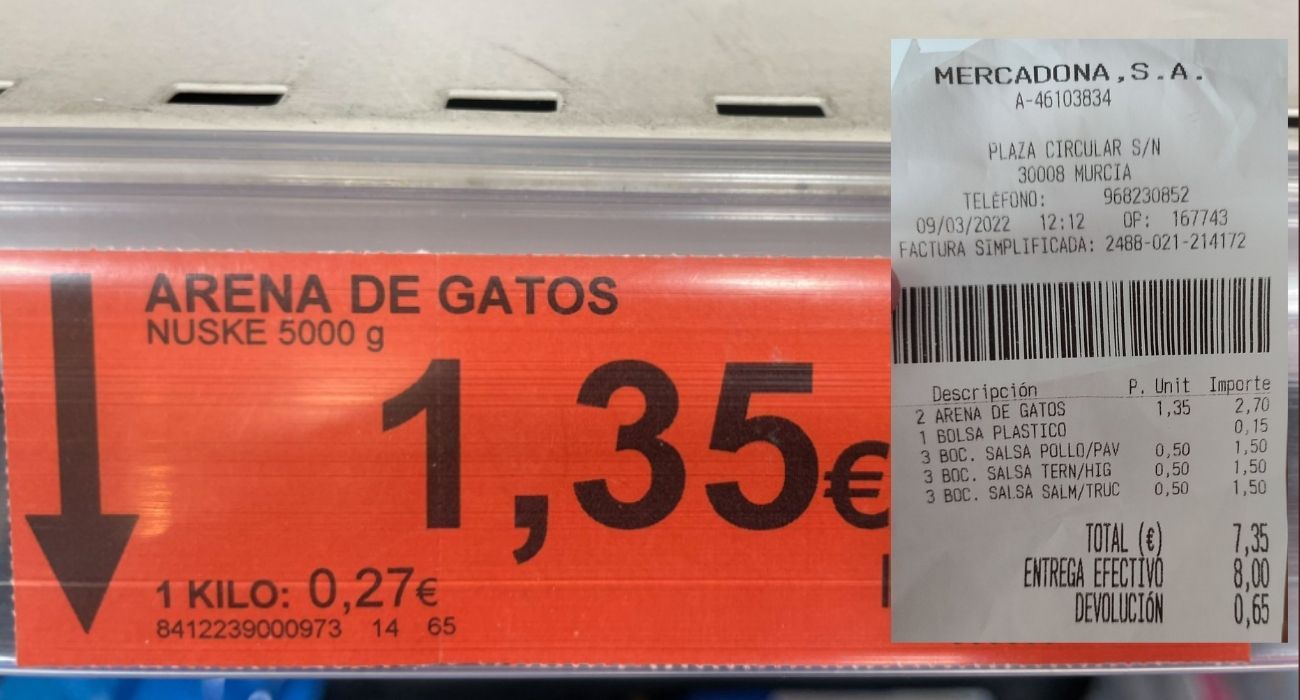 Hasta la arena y comida para gatos ha subido en Mercadona. Hasta la arena y comida para gatos ha subido en Mercadona.