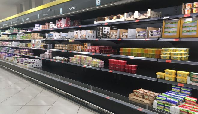 La zona de los postres de Mercadona.