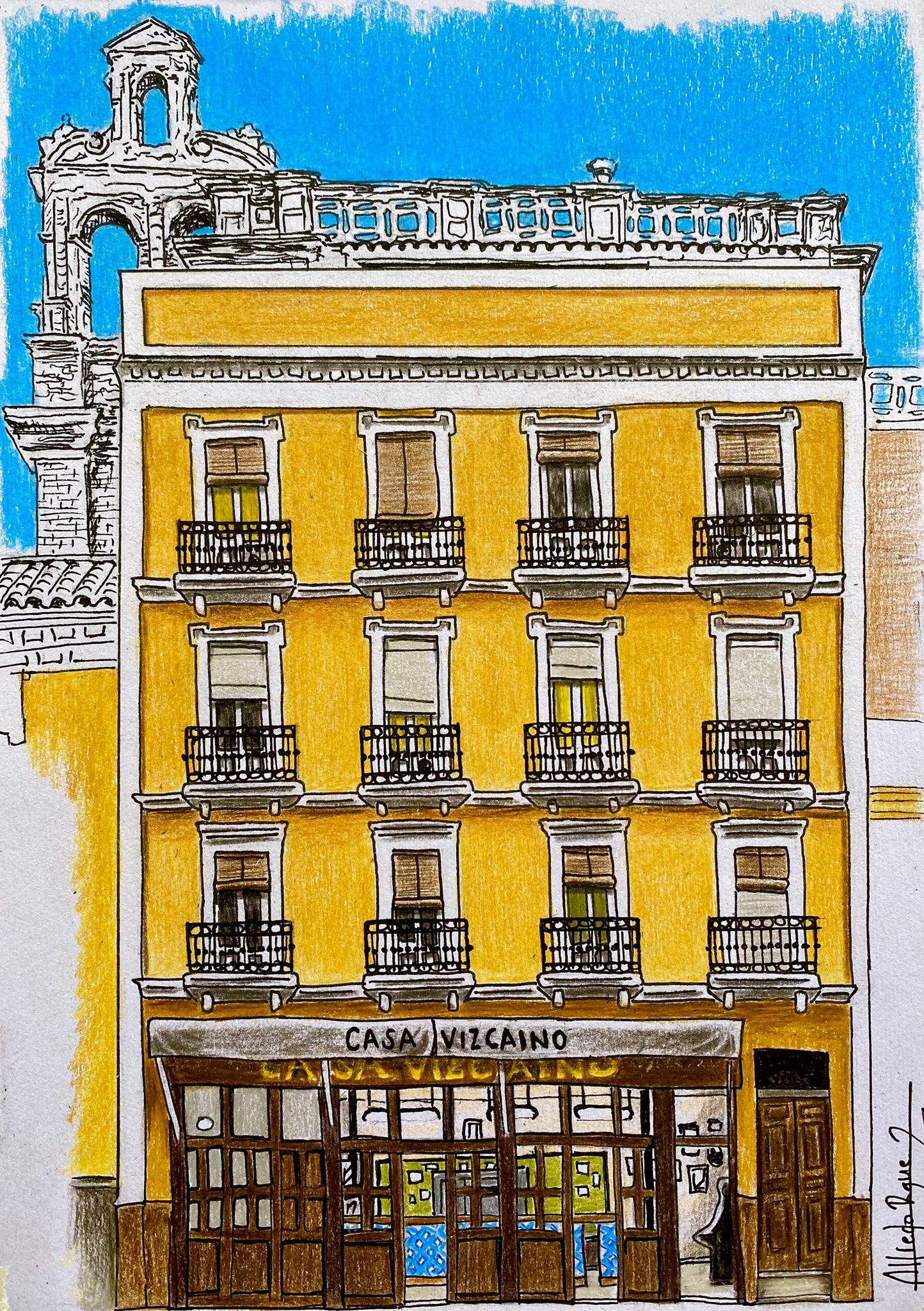 Fachada de la Antigua Bodeguita de El Salvador. 