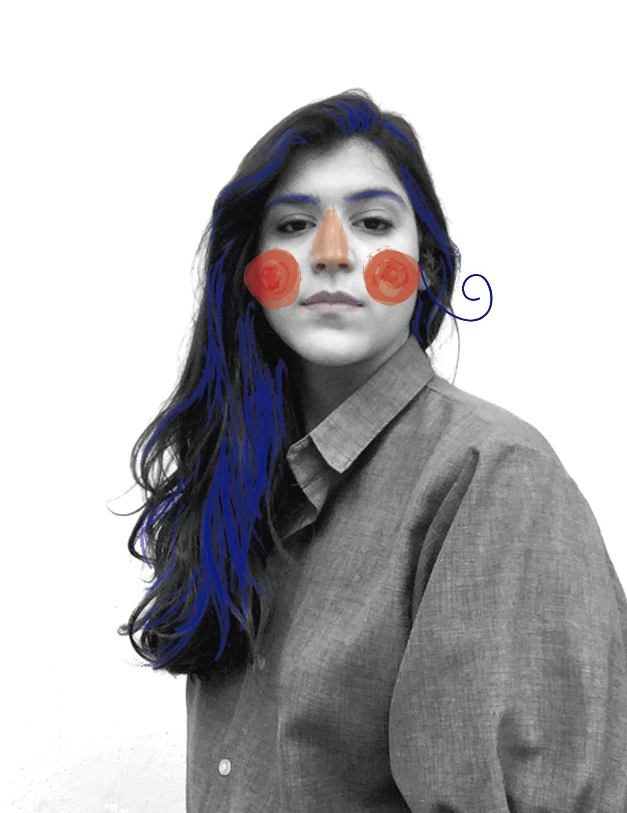 Autoretrato ilustrado de Rocío La Pequeña. 