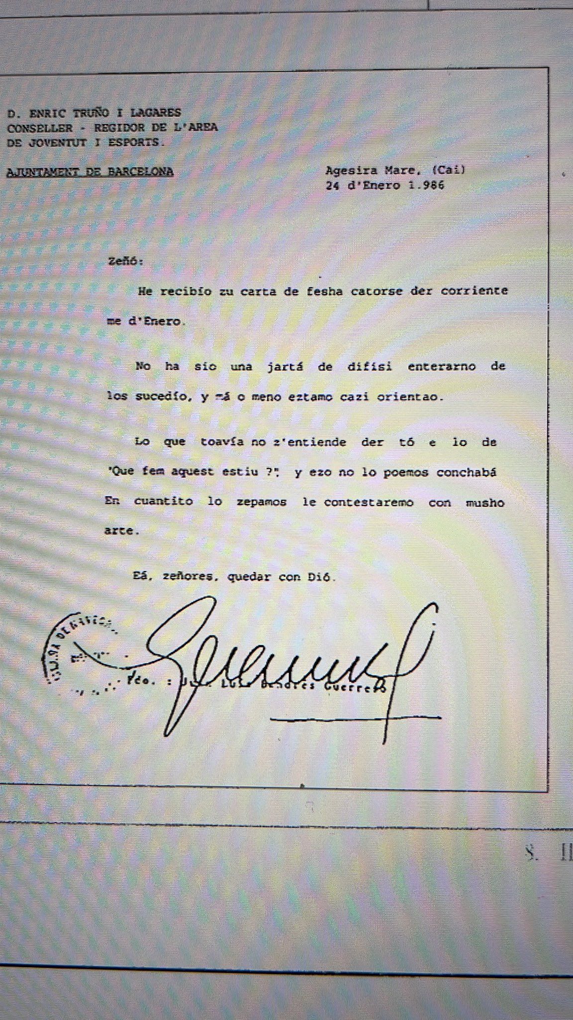 Carta en andaluz