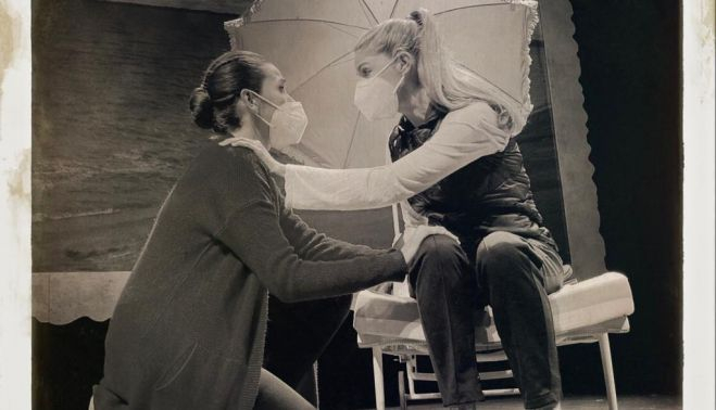 Ensayo de 'La bella Dorotea', junto a Manuela Velasco. 