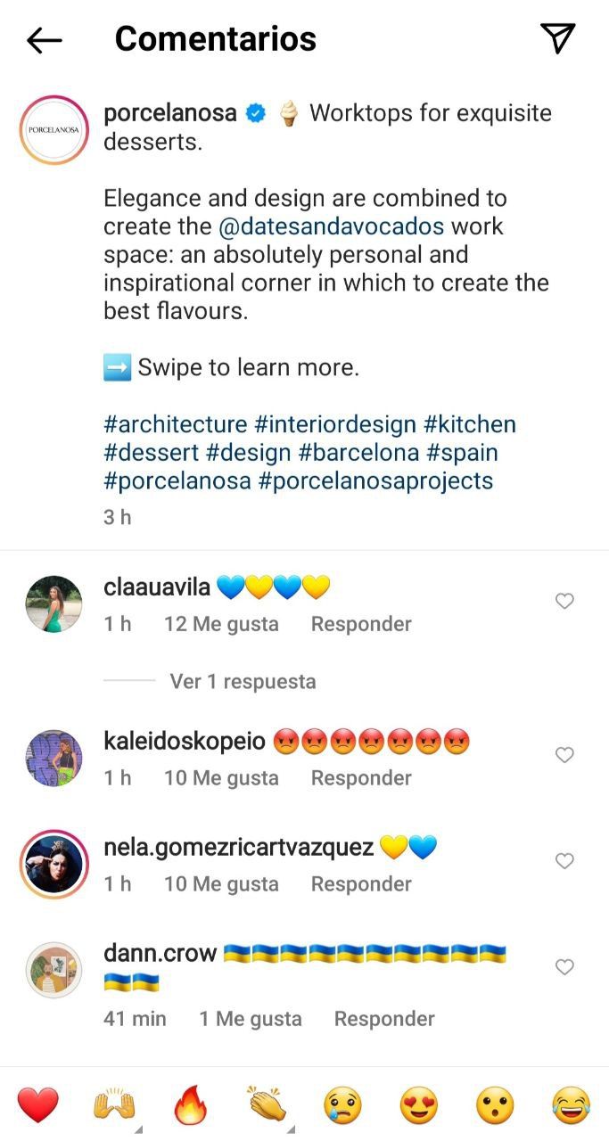 Los comentarios a Porcelanosa