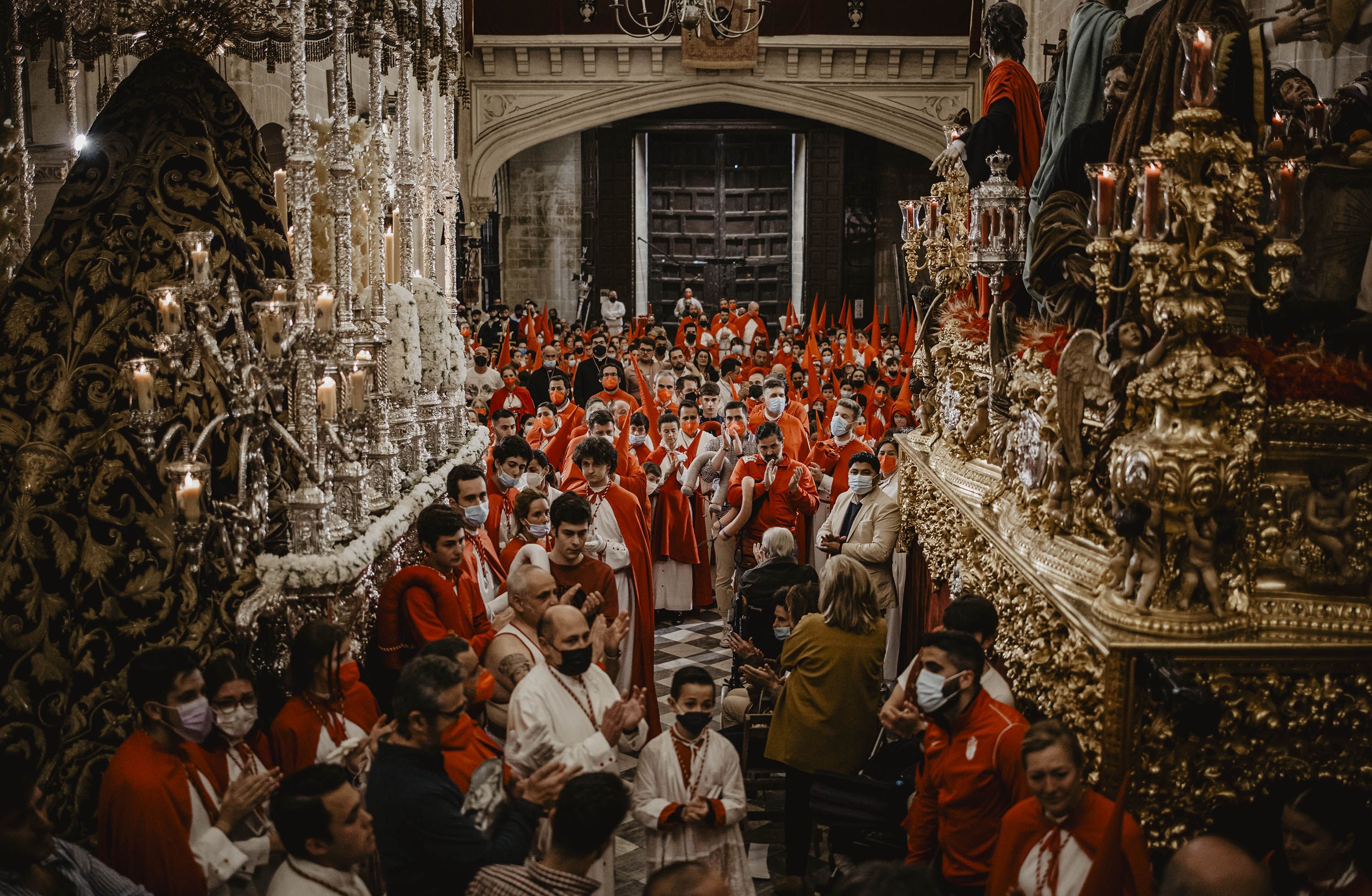 El interior de San Marcos, el pasado año, cuando la hermandad suspendiò la salida.