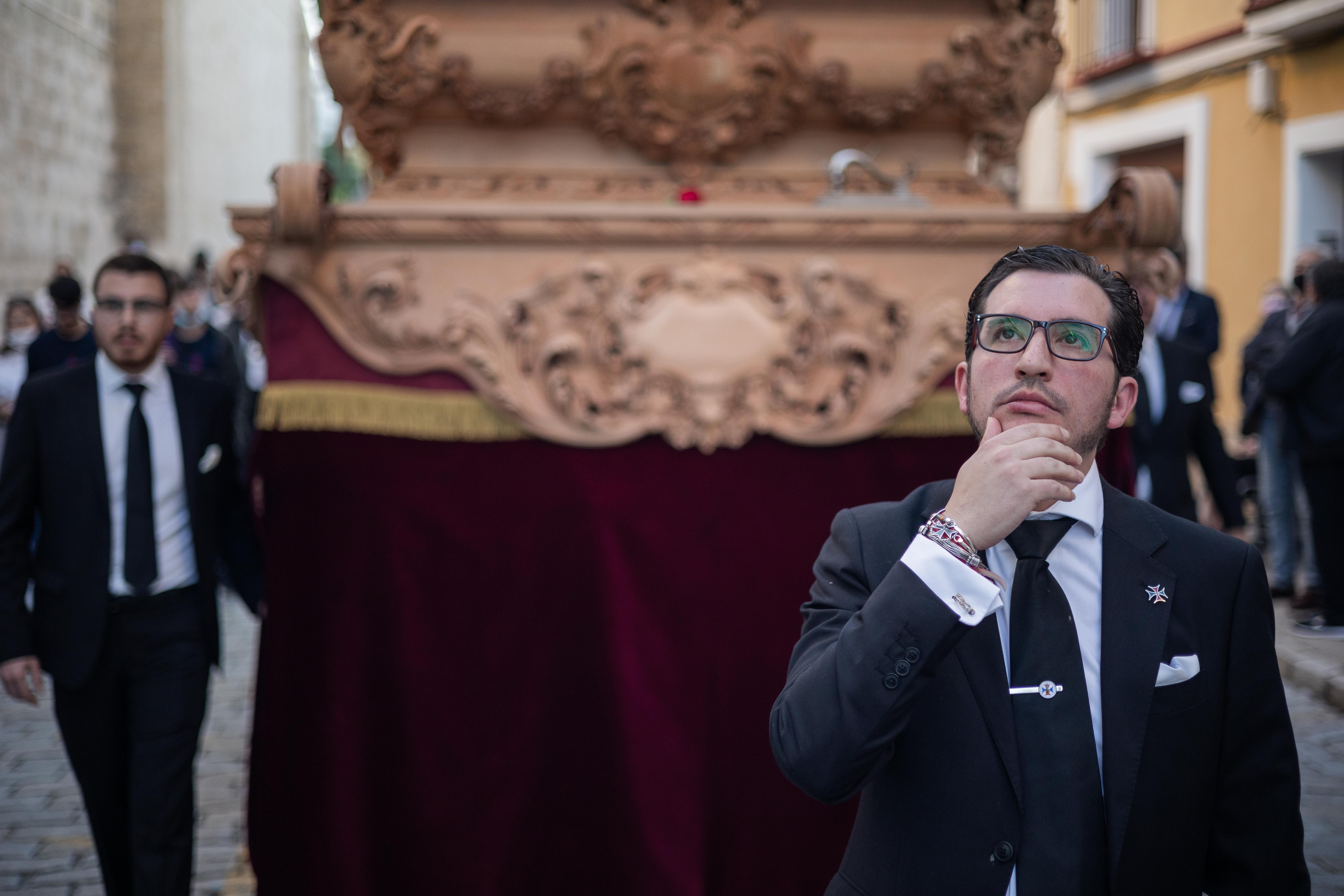 El capataz David cuando estuvo al frente del paso de  Humildad y paciencia.