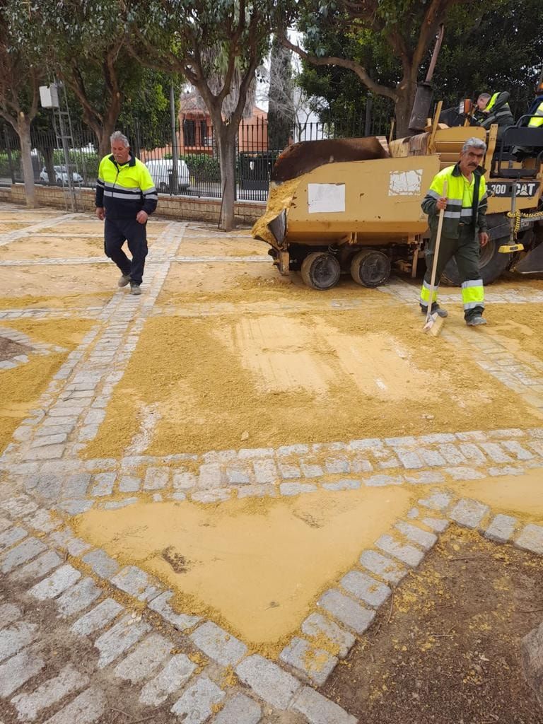 Trabajos en el parque González Hontoria.