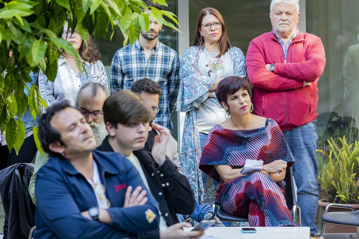 Teresa Rodríguez y José María González durante la presentación de la candidatura en Cádiz.