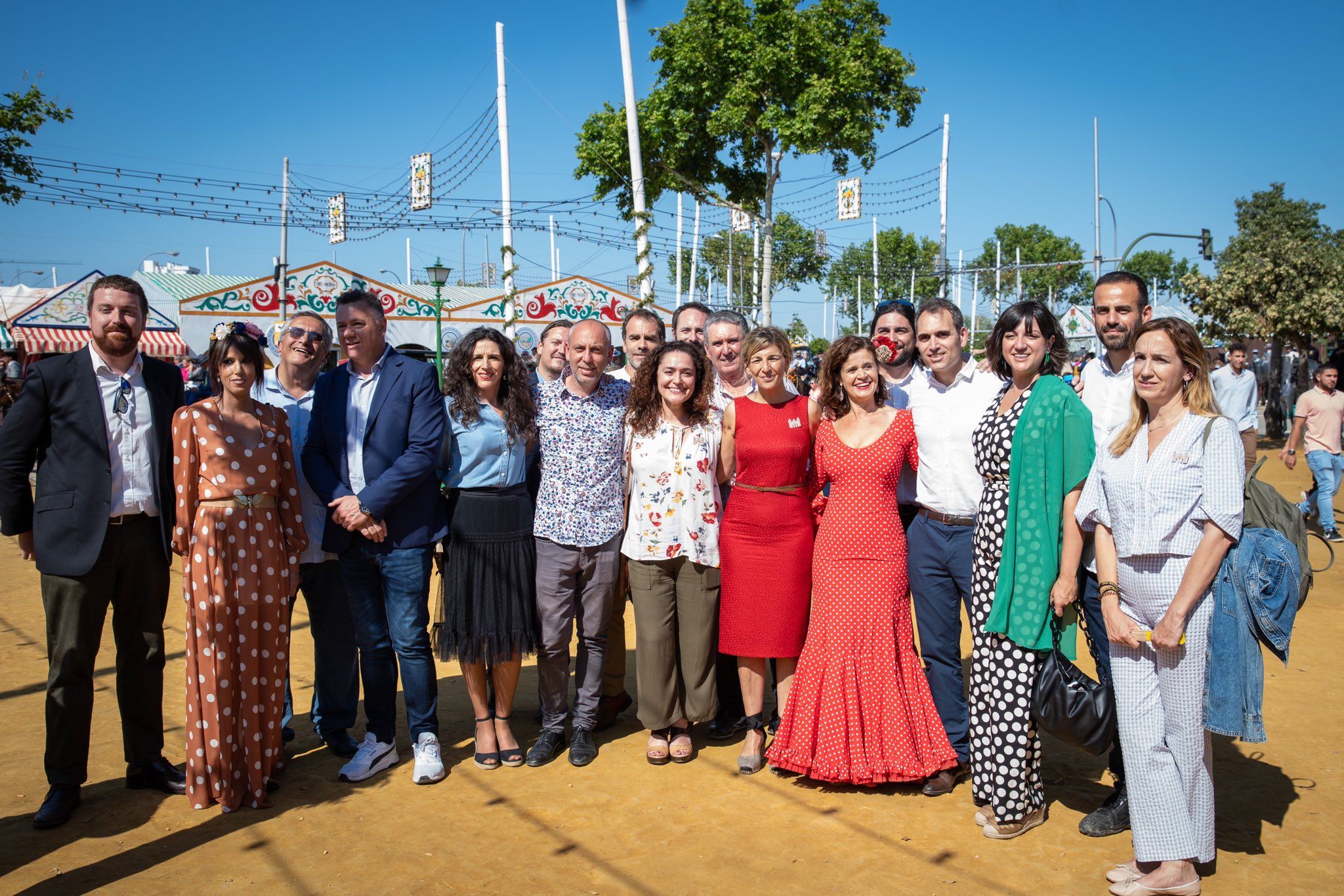 'Frente amplio' andaluz en la pasada Feria de Abril, con Nieto y Delgado junto a Díaz. 