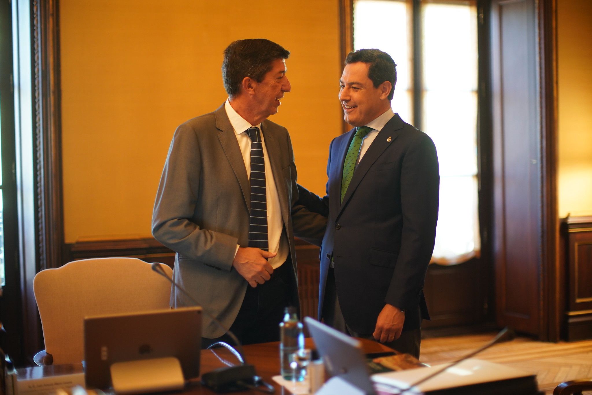 Marín y Moreno, vicepresidente y presidente de la Junta de Andalucía. Marín y Moreno, vicepresidente y presidente de la Junta de Andalucía.