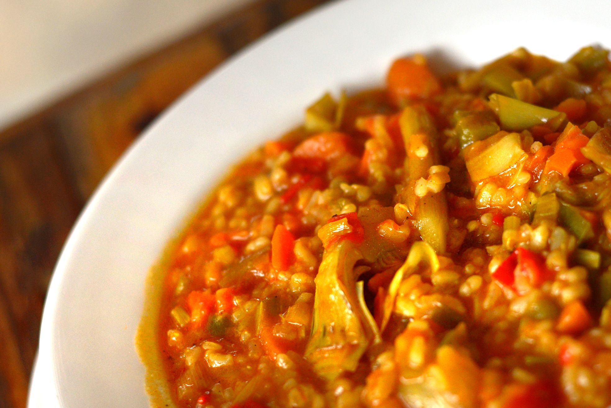 Arroz caldoso con verduras de la huerta del Rancho Cortesano