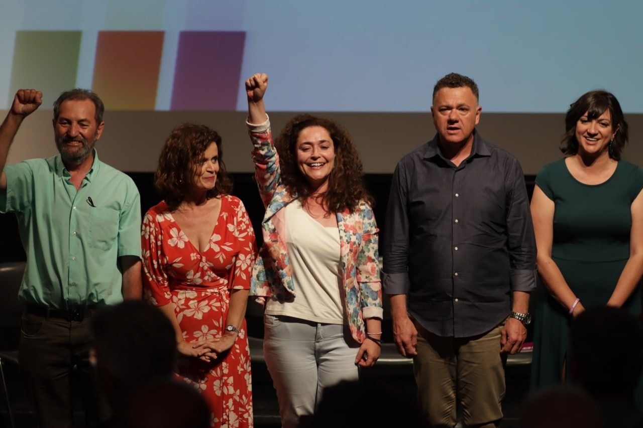Los representantes de Por Andalucía en la presentación del programa electoral.