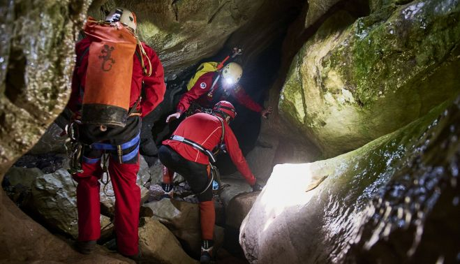Una espectacular imagen dentro de la cueva.