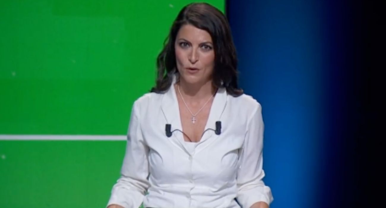 Macarena Olona, en el debate a seis a la Junta de Andalucía. Macarena Olona, en el debate a seis a la Junta de Andalucía.