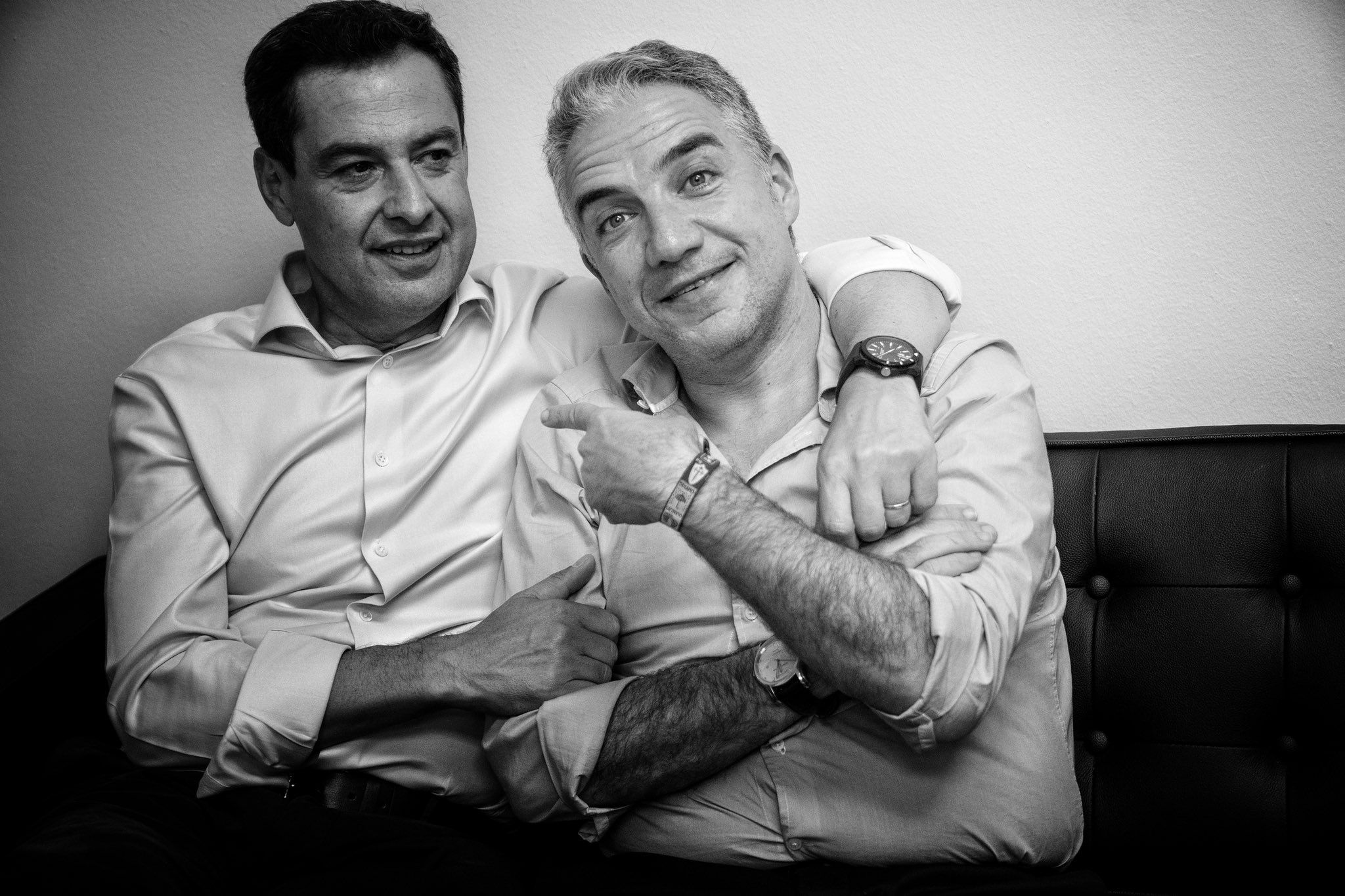 Una imagen de la noche electoral de Moreno y Bendodo.
