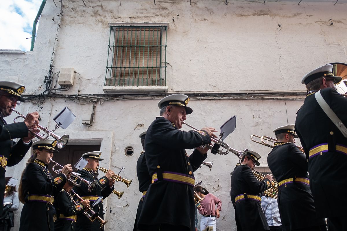 Imagen de archivo de una banda en la Semana Santa de Jerez.