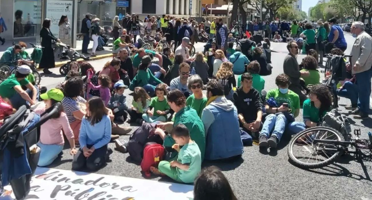 Una movilización de Ustea contra la Junta en defensa de la escuela pública.