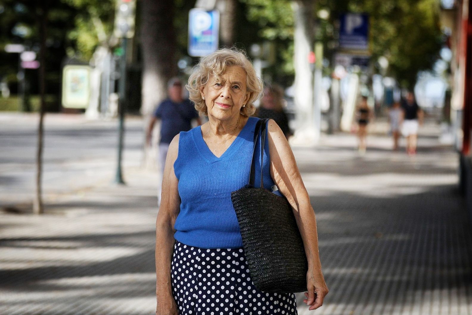 Manuela Carmena, tras la entrevista con lavozdelsur.es, en Cádiz este lunes.