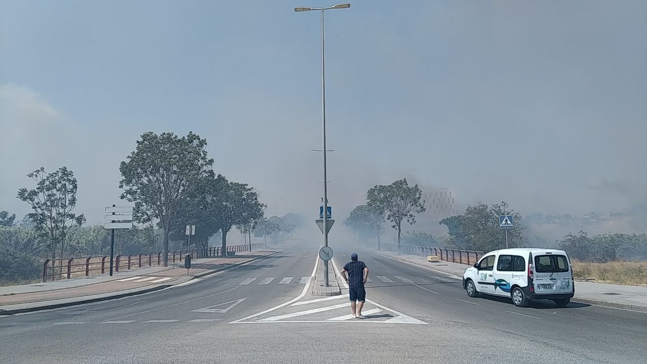 El fuego ha llegado a la avenida 'del colesterol'.   MANU GARCÍA