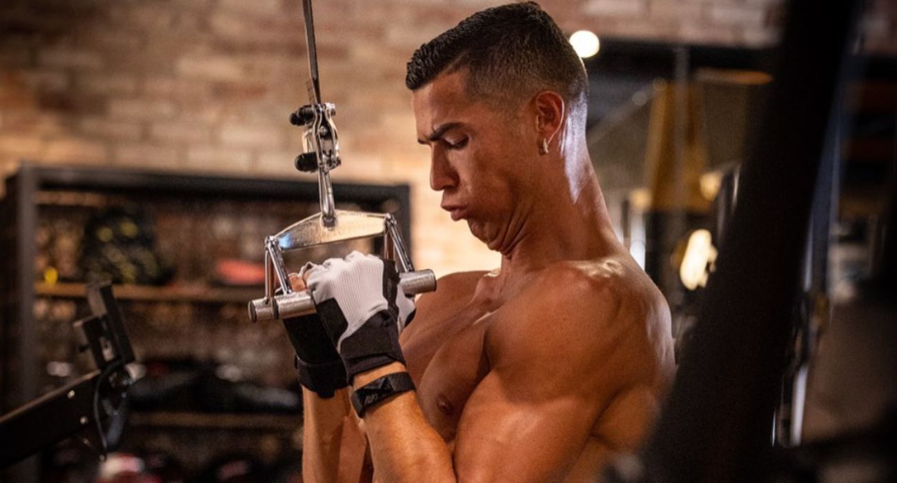 Cristiano Ronaldo, trabajando duro. Cristiano Ronaldo, trabajando duro.