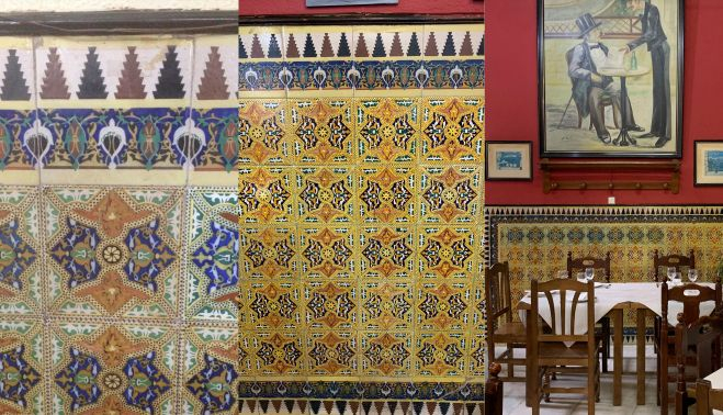 Muestra s elos azulejos que decoran el interior y que en gran arete han sido sustraídos.   MANU GARCÍA