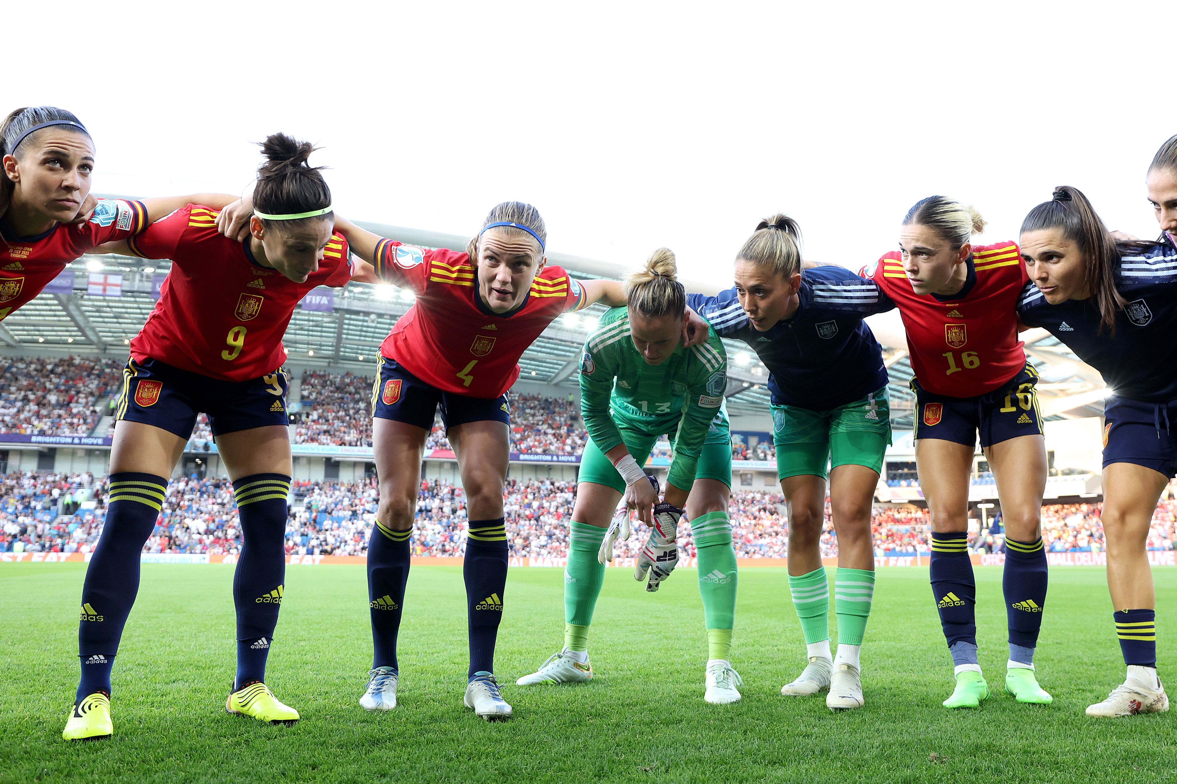Jugadoras de la selección española de fútbol femenino en el último Europeo. 