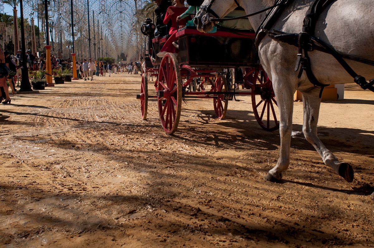 Albero en una de las calles principales de la Feria del Caballo, en una pasada edición.