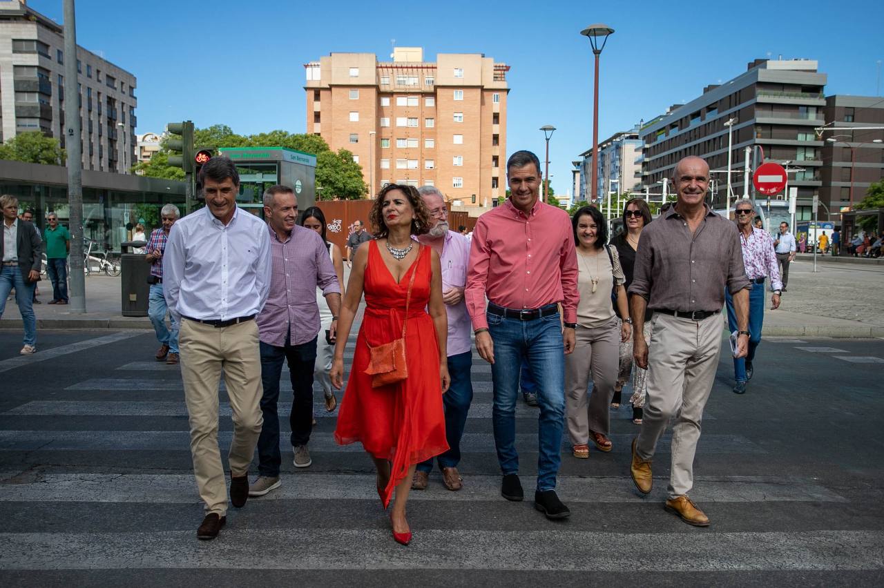 Visita de Pedro Sánchez al proyecto de ampliación del Metrocentro de Sevilla.