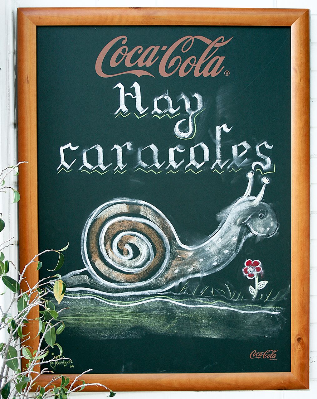Típico cartel anunciando la venta de caracoles.