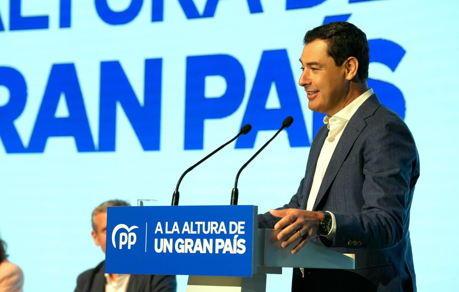 Juanma Moreno, presidente de la Junta, en un acto del PP el pasado fin de semana. Juanma Moreno, presidente de la Junta, en un acto del PP el pasado fin de semana.