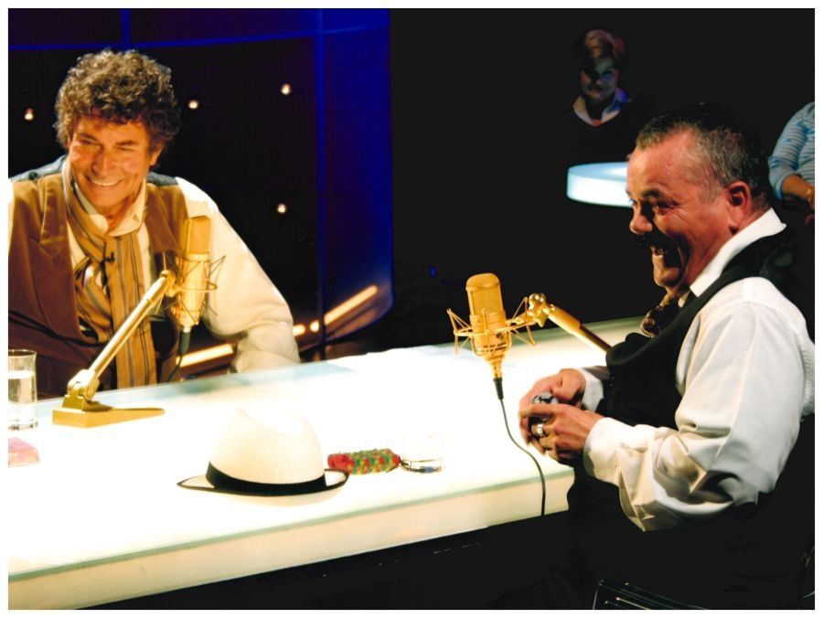 Jesús Quintero y el 'Risitas', uno de sus colaboradores asiduos.