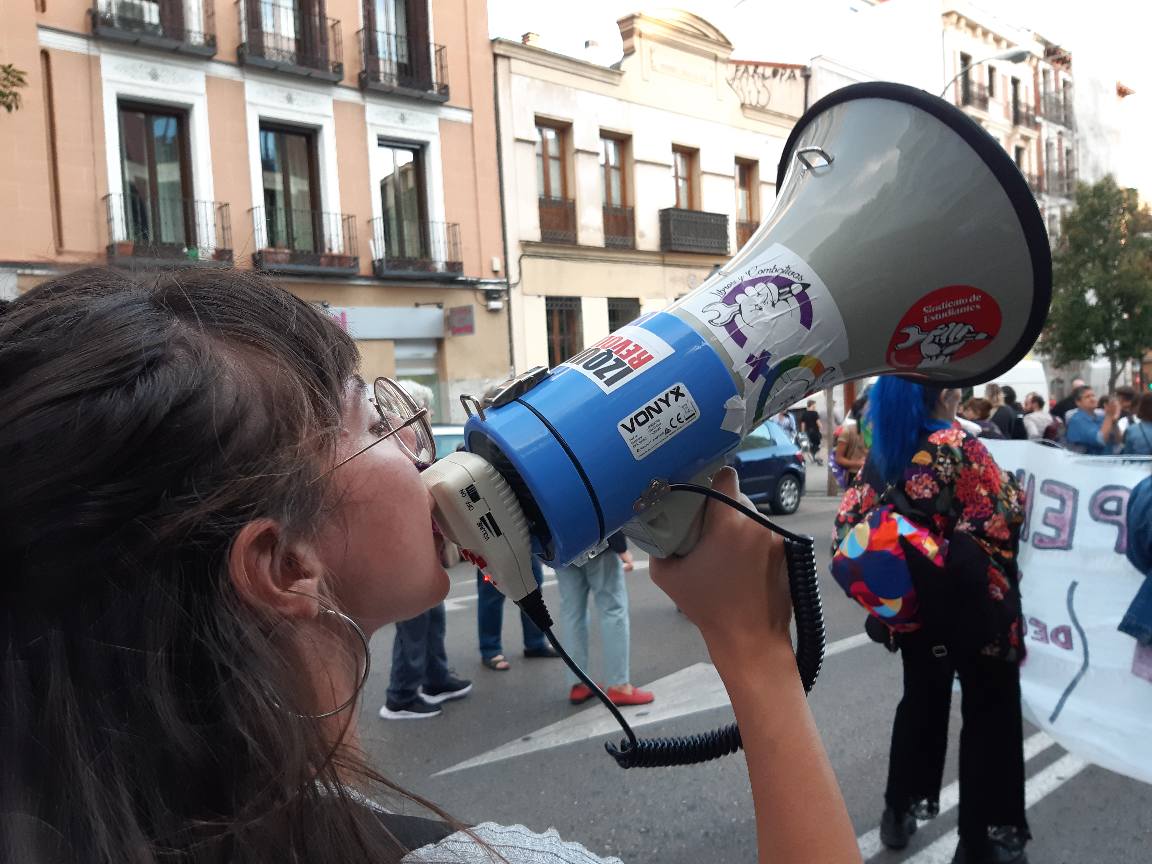 Una chica en una manifestación del Sindicato de Estudiantes. Huelga este viernes.