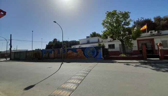 Aspecto que va teniendo el mural de Asta Regia.