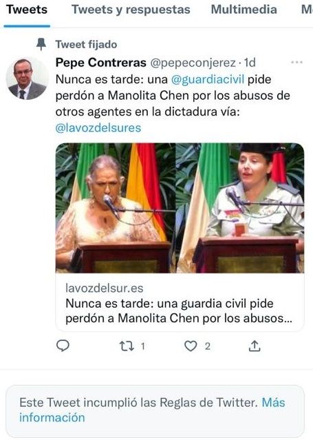 Captura del tweet motivo de la decisión de Twitter.