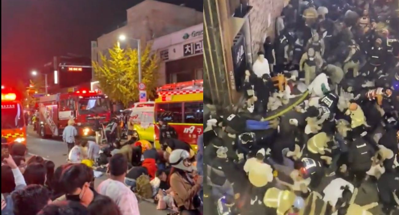 Dos de las impactantes imágenes de la tragedia en Seúl. Dos de las impactantes imágenes de la tragedia en Seúl.