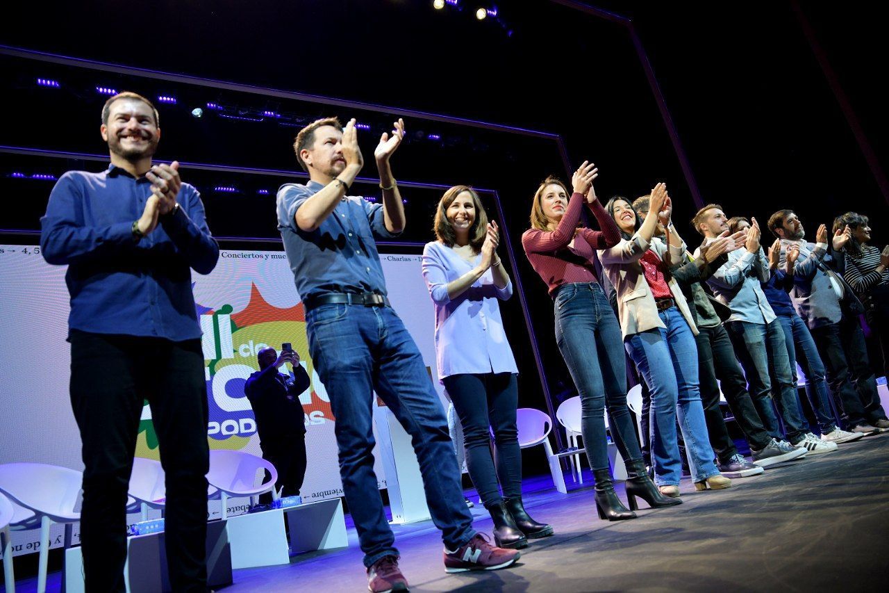 Los miembros de Podemos durante el acto de la formación de izquierda celebrado durante el fin de semana. Los miembros de Podemos durante el acto de la formación de izquierda celebrado durante el fin de semana.