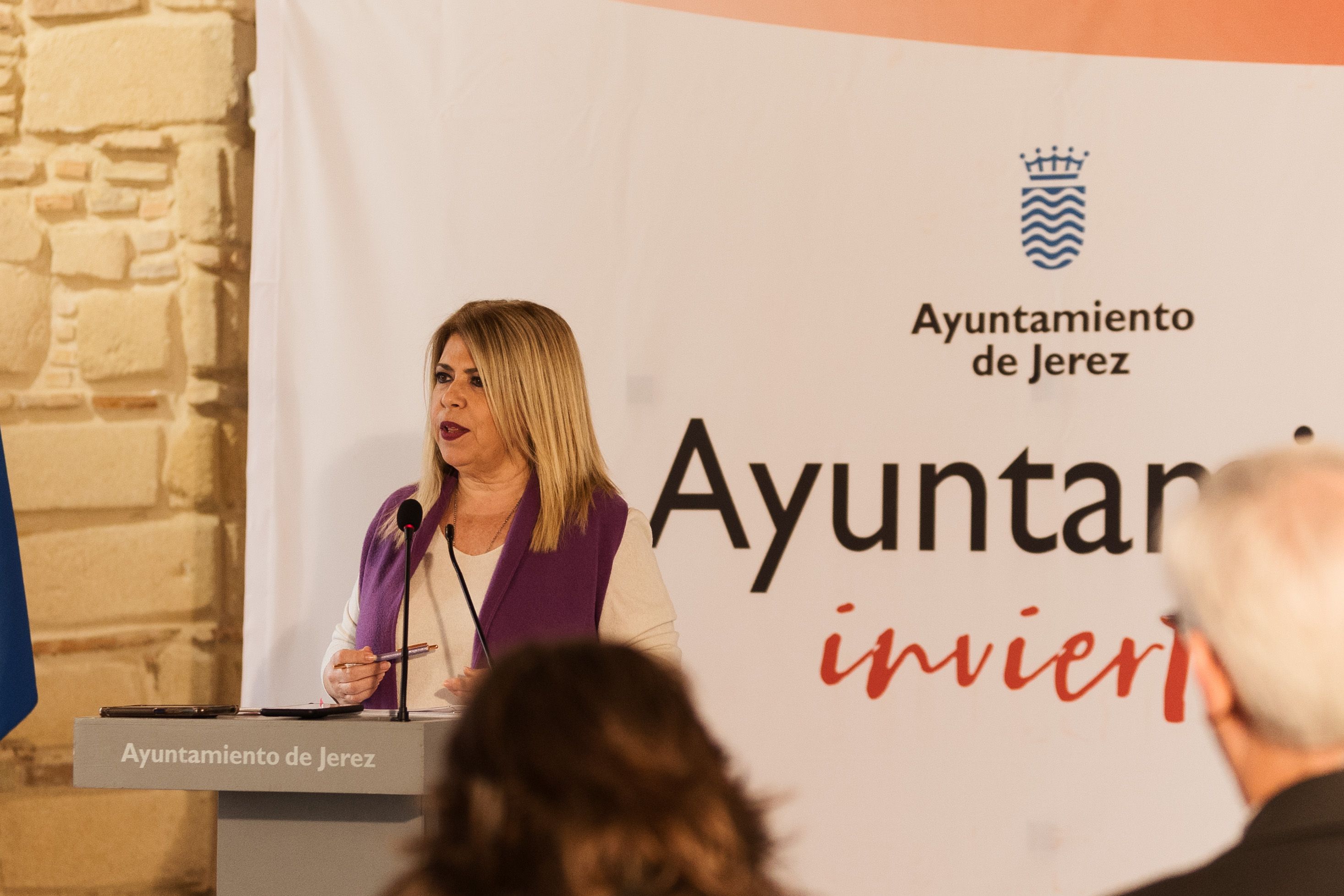 Mamen Sánchez durante la presentación navideña.
