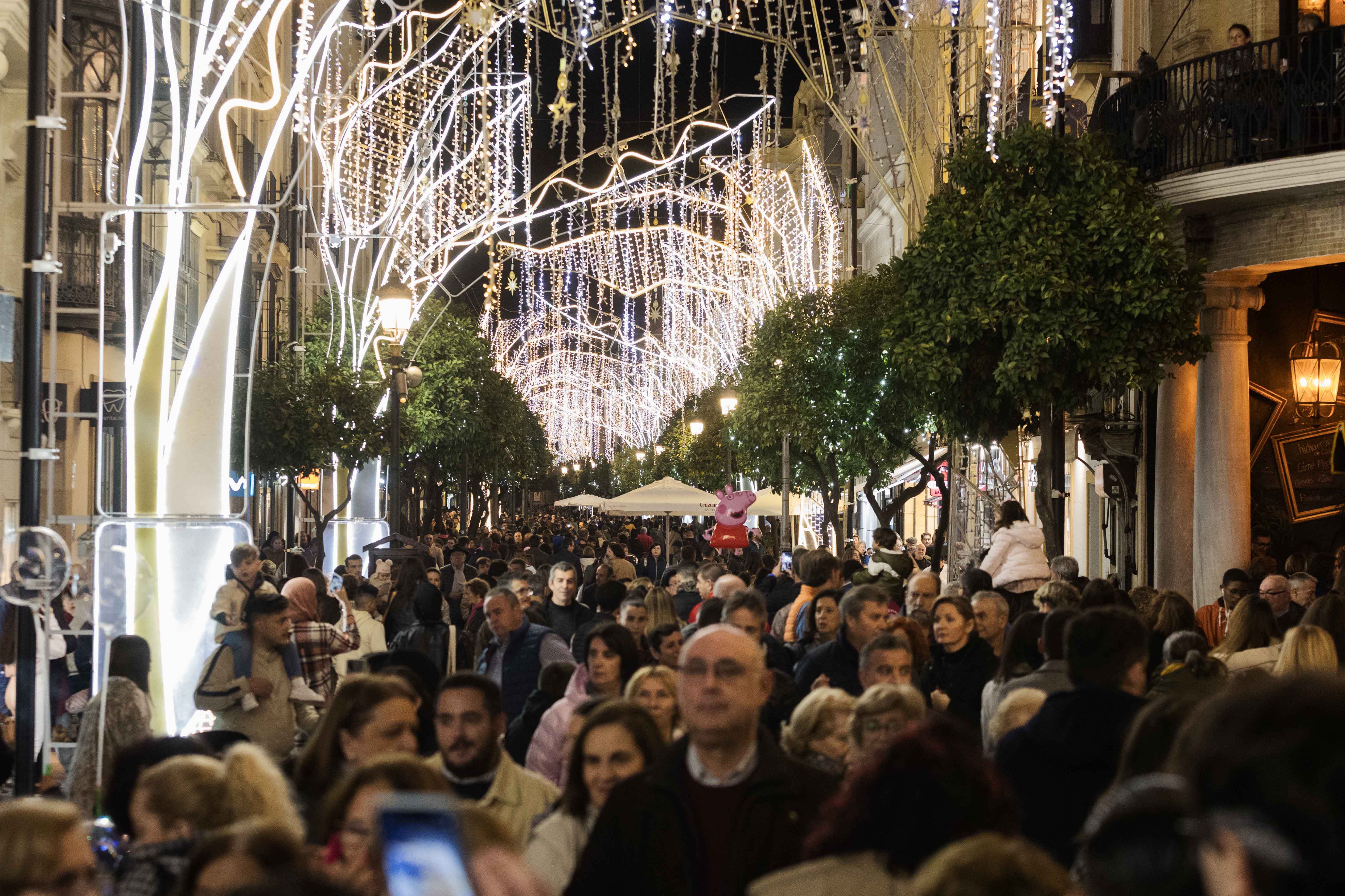 Alumbrado navideño de Jerez el pasado año.
