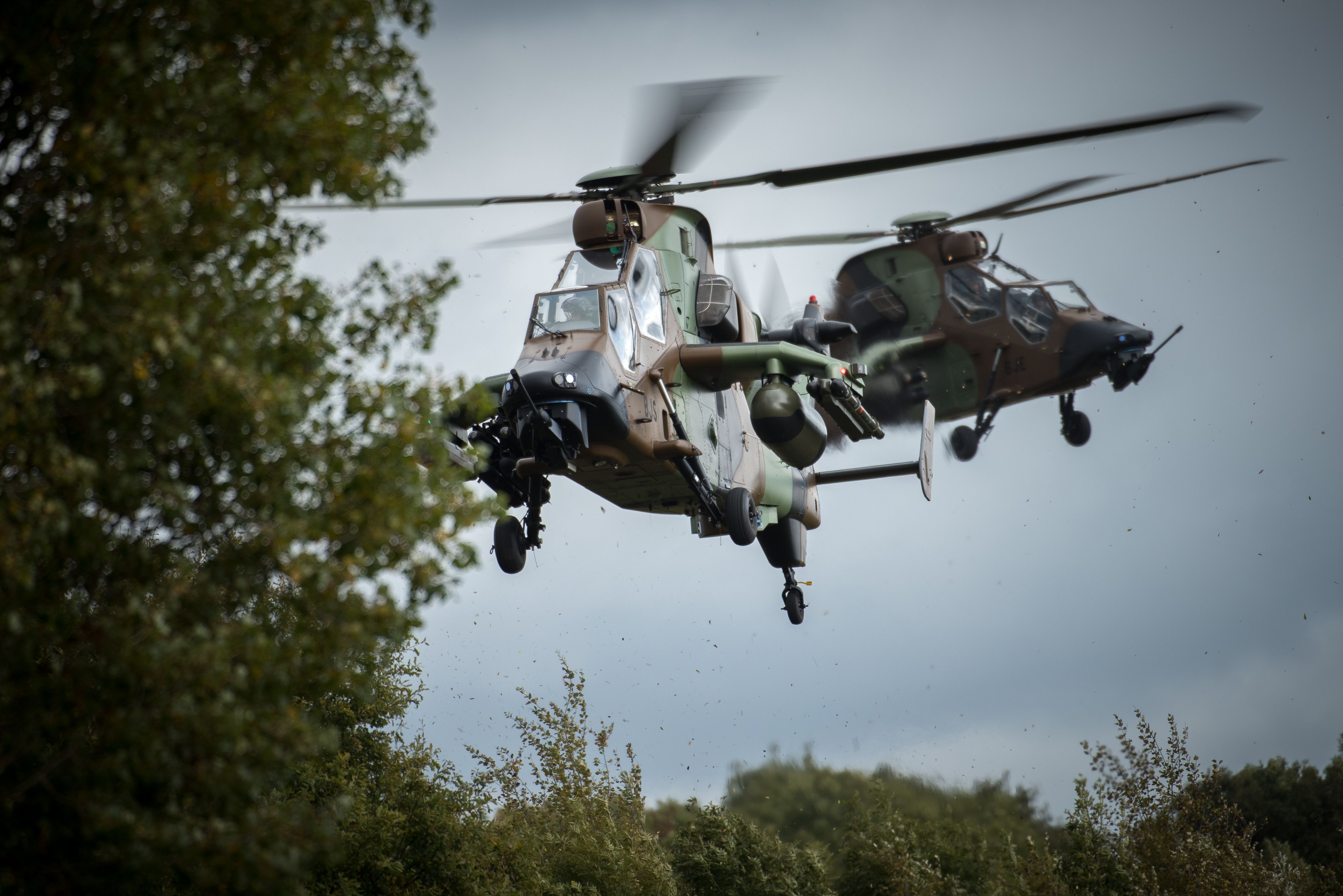 Dos Tiger en pleno vuelo, en una foto de Airbus.