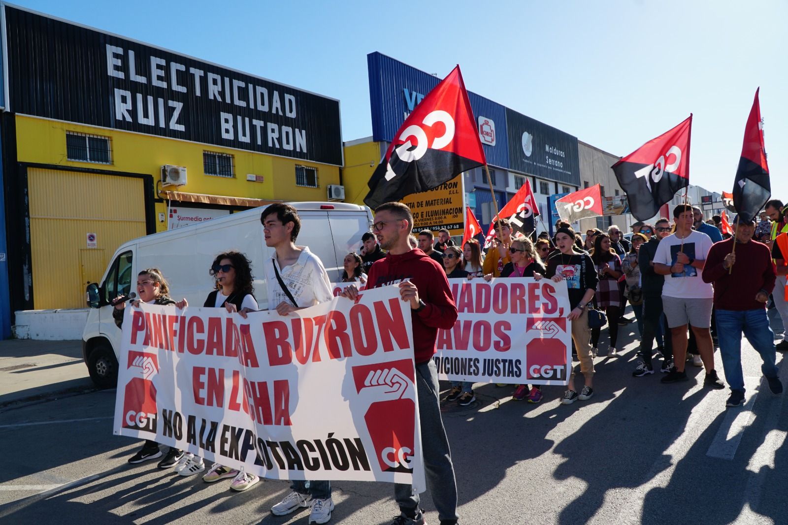 Movilizaciones en el polígono de Pelagatos en Chiclana.  CEDIDA