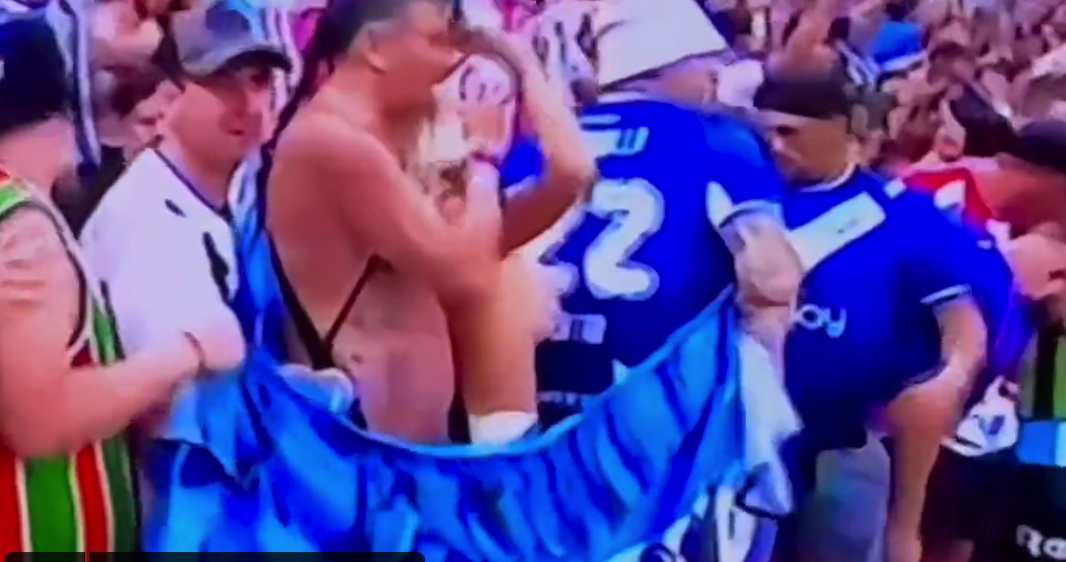 La aficionada argentina haciendo toples en la final del Mundial. La aficionada argentina haciendo toples en la final del Mundial.