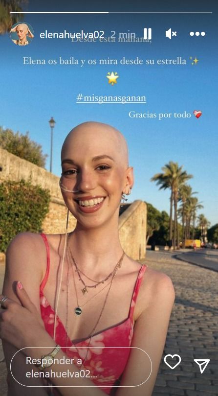 Imagen con la que la familia de Elena Huelva ha anunciado su fallecimiento.