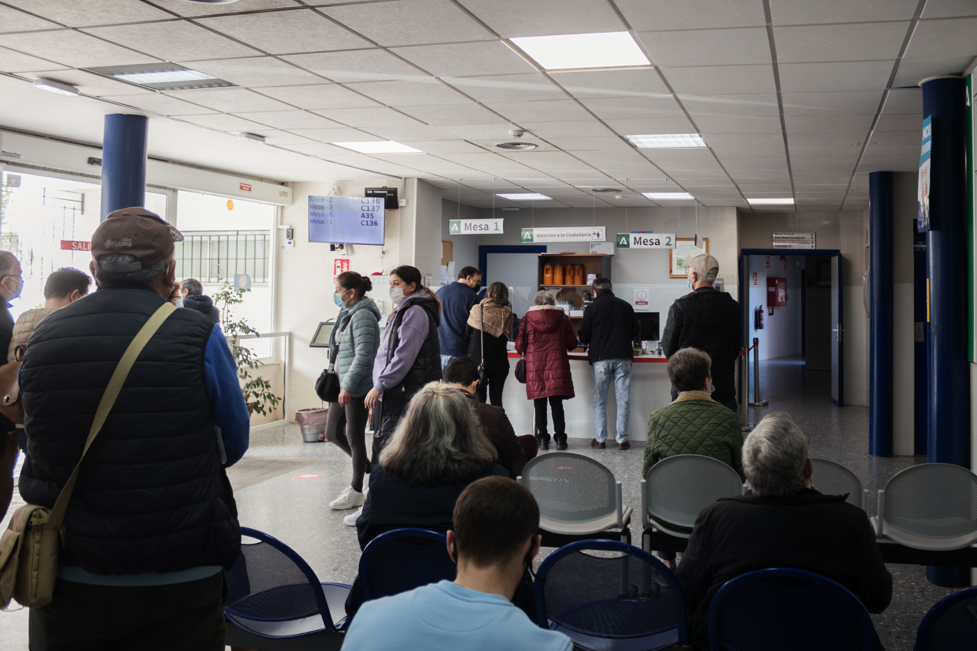 Imagen de la sala de espera del centro de salud San Benito, del SAS.