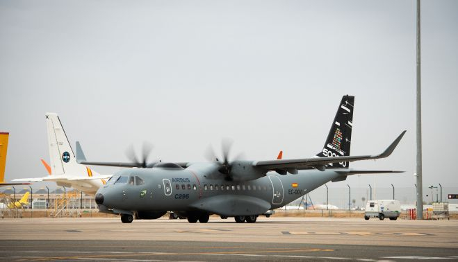 Un Airbus C295 SAF a punto de despegar. AIRBUS