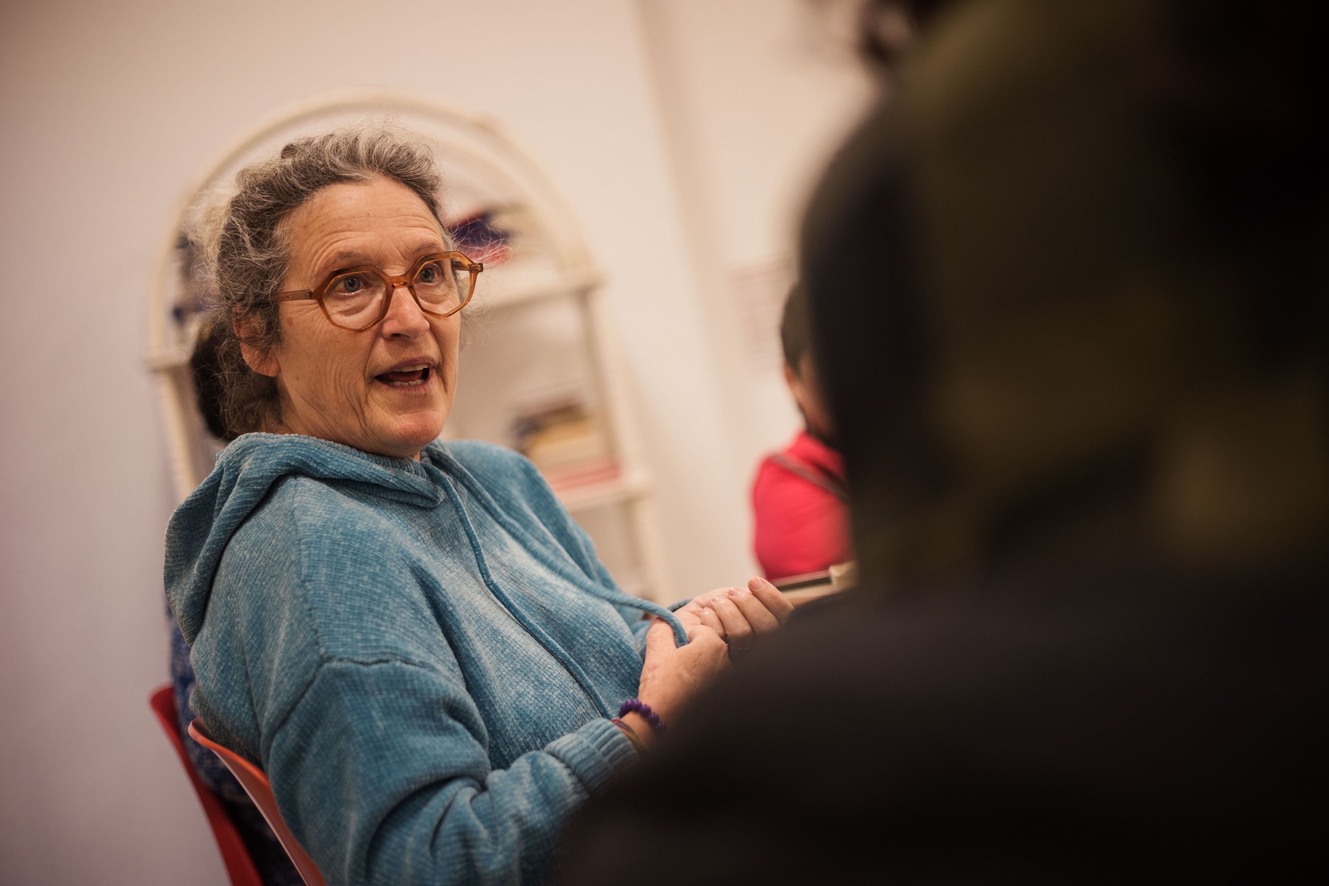 Carmen Pérez durante la entrevista.