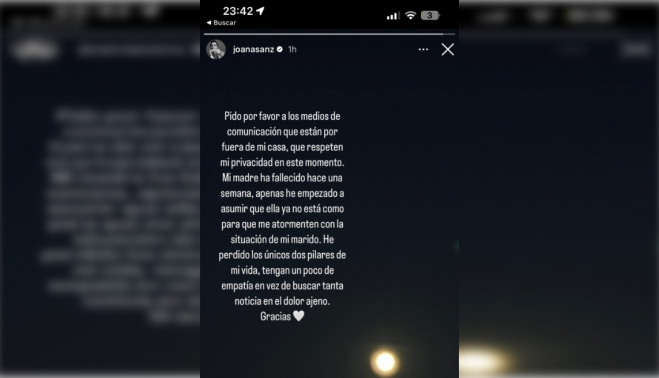 El mensaje de la mujer de Dani Alves en redes sociales.
