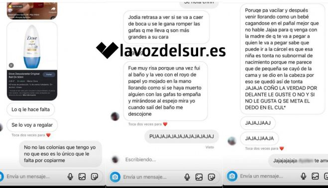 Insultos y descalificativos que recibe la menor por parte de compañeros de clase y de menores del barrio.