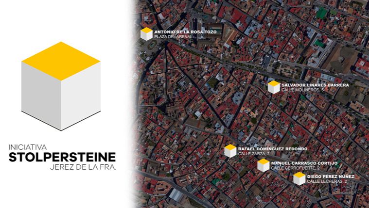 Stolpersteine de los cinco asesinados en campos nazis de Jerez.