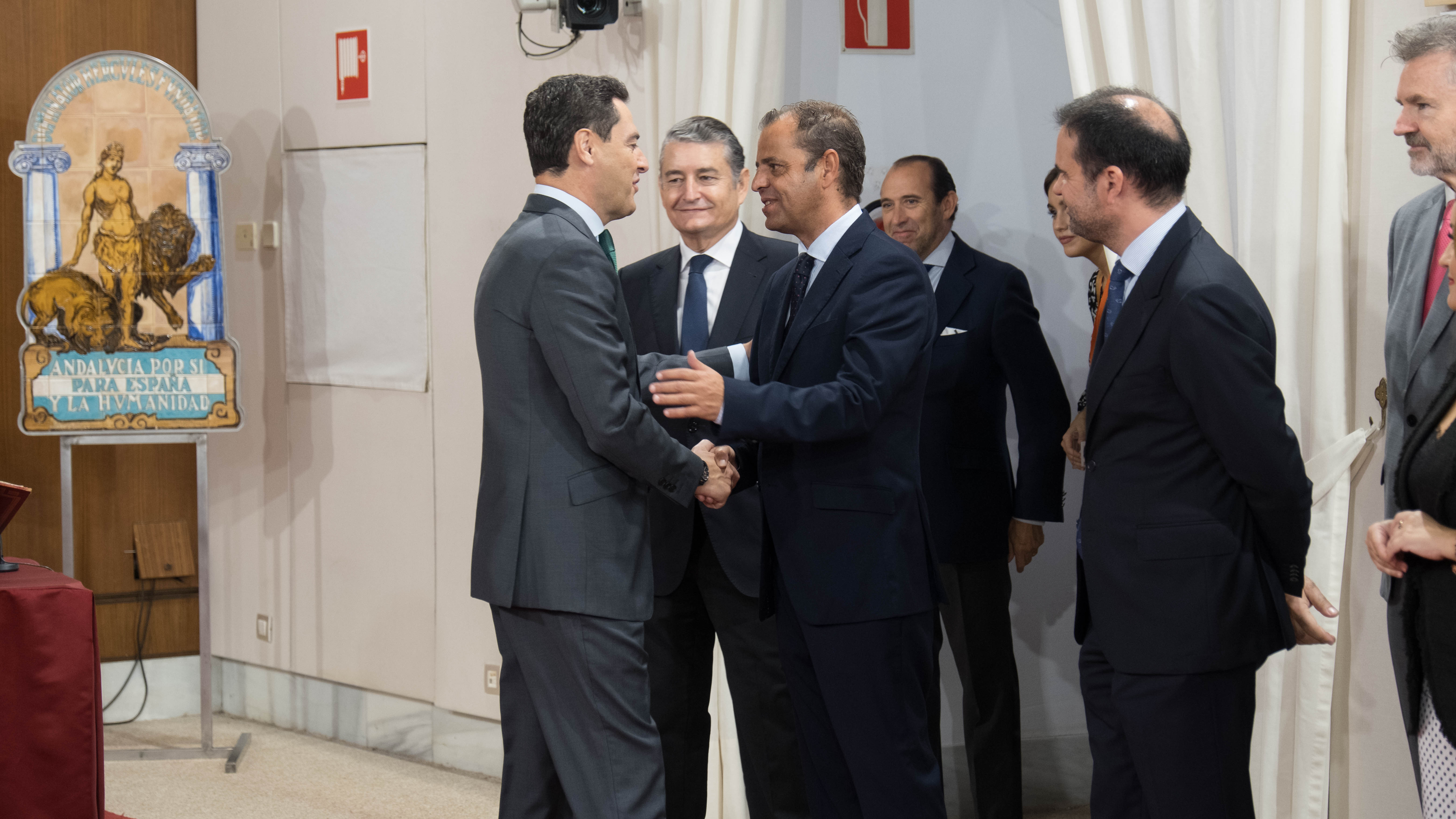 Moreno en la toma de posesión de Juande Mellado, Director General de Canal Sur Radio y Televisión.